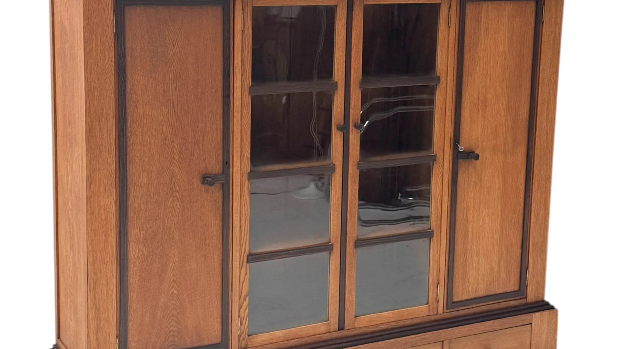 Art Deco Modernist Four-Door Bookcase, 1920s